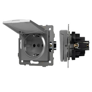 Механизм розетки влагозащищённый SCT-MCP-PL-GR-V (250V, 16A) (Arlight, -)