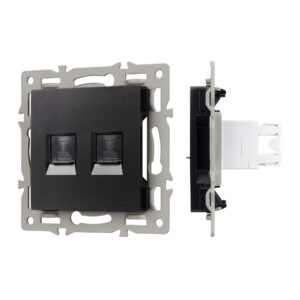 Механизм компьютерной розетки двойной SCT-MPC2-PL-BK (RJ-45, CAT6) (Arlight, -)