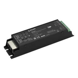 INTELLIGENT ARLIGHT Декодер SMART-DMX512-304-83-RDM-SUF Black (12-48V, 4x8A, RJ-45) (IARL, IP20 Металл, 5 лет)