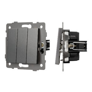 Механизм выключателя трехклавишный непроходной SWT-MK03-PL-GR-V (250V, 10A) (Arlight, -)