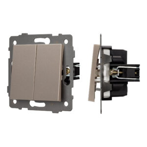 Механизм выключателя двухклавишный самовозвратный SWT-MKR2-PL-GD-V (250V, 10A) (Arlight, -)
