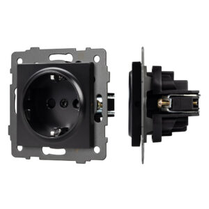 Механизм электрической розетки SCT-MEU1-PL-BK-V (250V, 16A) (Arlight, -)
