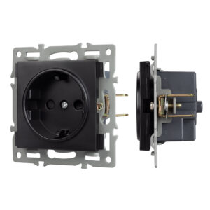 Механизм электрической розетки SCT-MEU1-PL-BK (250V, 16A) (Arlight, -)
