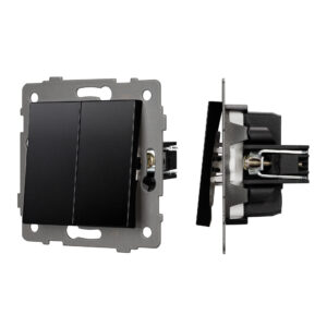 Механизм выключателя двухклавишный проходной SWT-MKP2-PL-BK-V (250V, 10A) (Arlight, -)