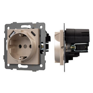 Механизм розетки с USB зарядкой SCT-MUAC-PL-GD-V (250V, 16A) (Arlight, -)