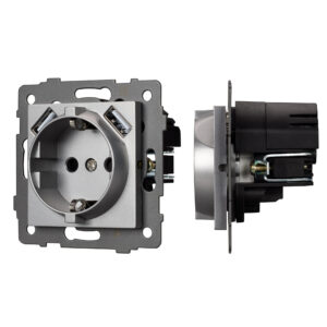 Механизм розетки с USB зарядкой SCT-MUAA-PL-GR-V (250V, 16A) (Arlight, -)