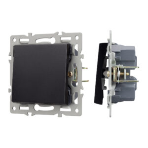 Механизм выключателя одноклавишный перекрёстный SWT-MKX1-PL-BK (250V, 16A) (Arlight, -)