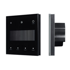 INTELLIGENT ARLIGHT Сенсорная панель SMART-DALI-301-11-1G-4SC-DIM-IN Black (BUS/24V, Touch, 2.4G) (IARL, IP20 Пластик, 5 лет)