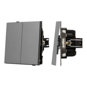 Механизм выключателя двухклавишный непроходной SWT-TENDO-MK02-PL-GR (230V, 10A) (Arlight, -)