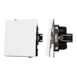 Механизм выключателя двухклавишный непроходной SWT-TENDO-MK02-SFPL-WH (230V, 10A) (Arlight, -)