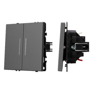 Механизм выключателя двухклавишный непроходной LED SWT-NOBE-MK02-SFPL-L-GR (230V, 10A) (Arlight, -)