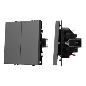 Механизм выключателя двухклавишный проходной SWT-NOBE-MKP2-SFPL-GR (230V, 10A) (Arlight, -)